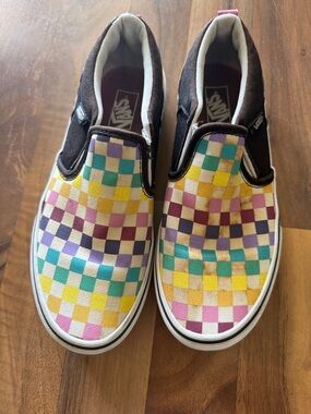 Vans Kids Slip-On Checkerboard Sneakers - Yellow, Teal, Purple, Pink, Brown